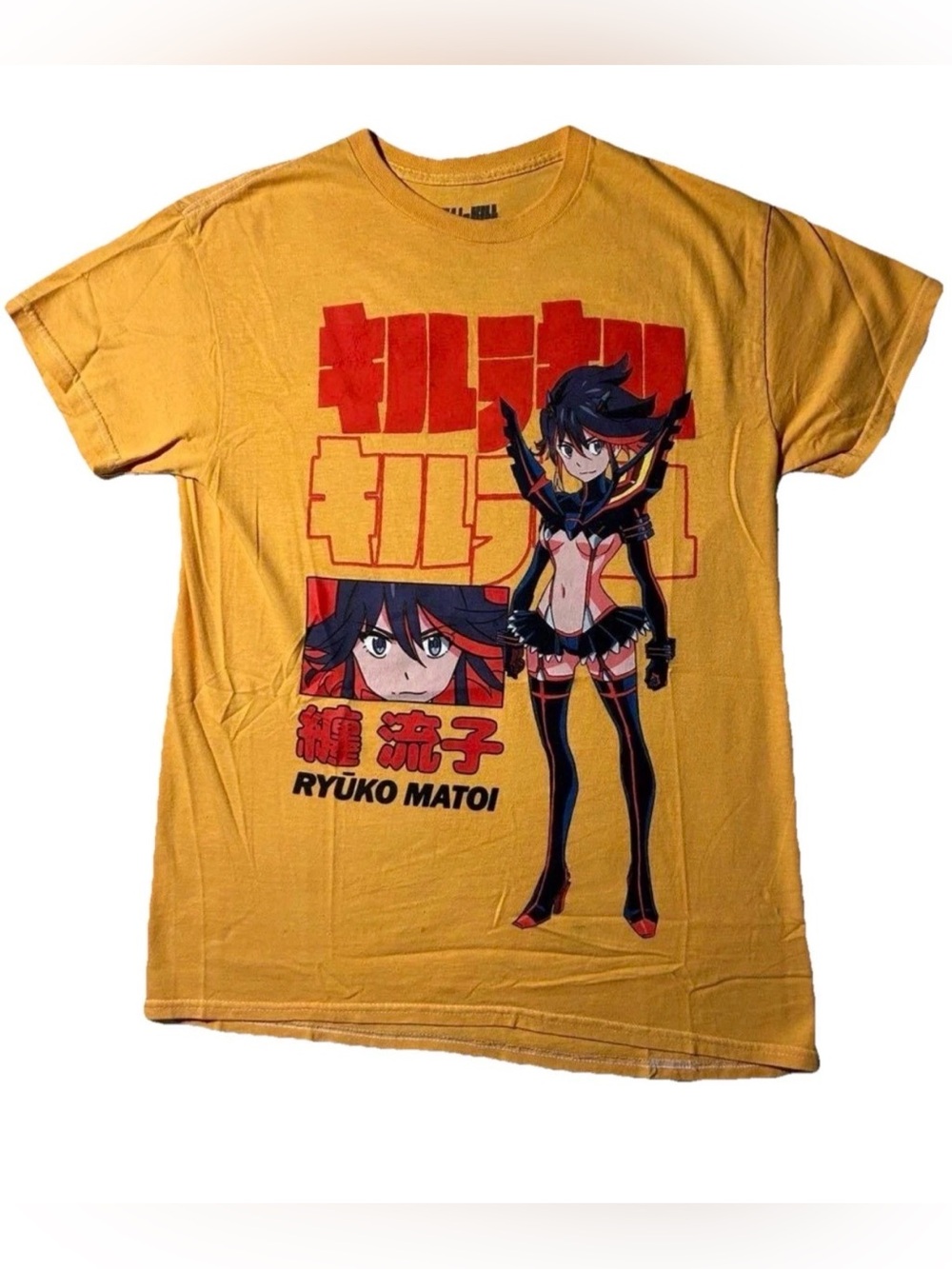 Japanese Anime Kill la Kill T-Shirt Ryuko Matoi Graphic T Shirt SZ M ORANGE